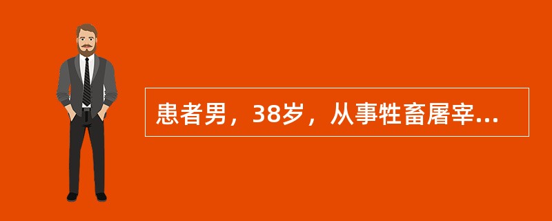 患者男，38岁，从事牲畜屠宰，因“反复发 热20+ d”