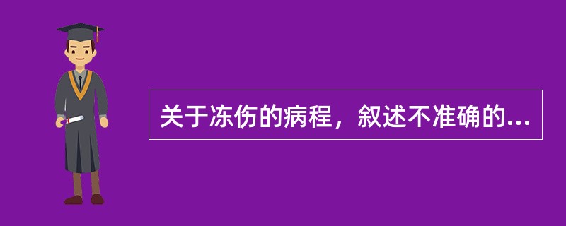 关于冻伤的病程，叙述不准确的是（）