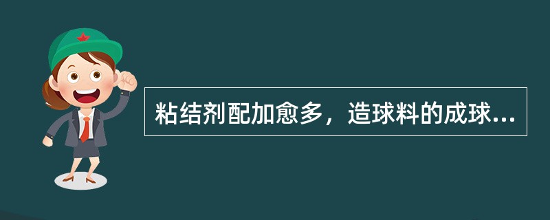 粘结剂配加愈多，造球料的成球性愈好。