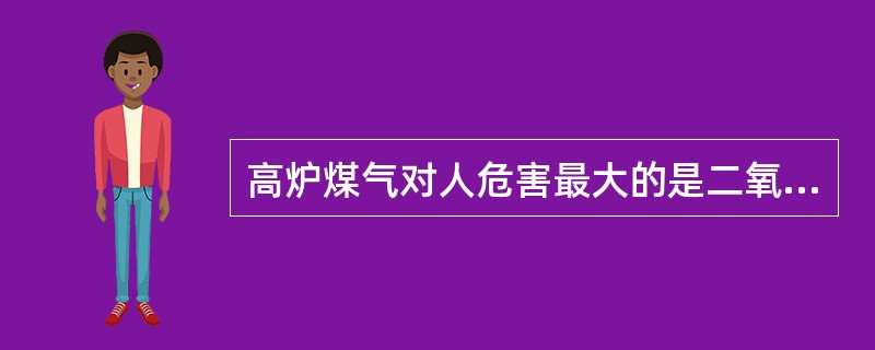 高炉煤气对人危害最大的是二氧化碳。