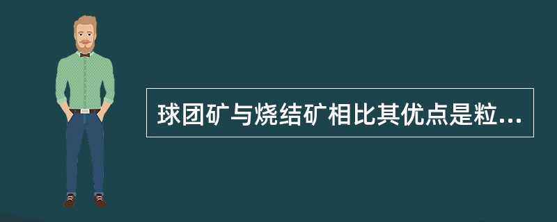 球团矿与烧结矿相比其优点是粒度均匀、强度好、（）、可长期贮存和长途运输，是高炉冶
