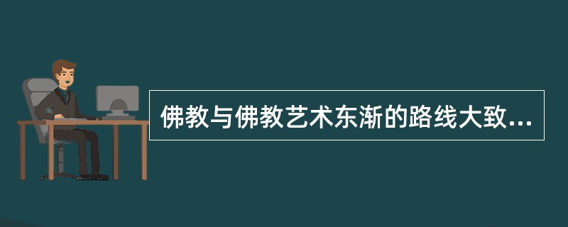 佛教与佛教艺术东渐的路线大致有三条：一是（），沿丝之路而输入内地；一是（），即从