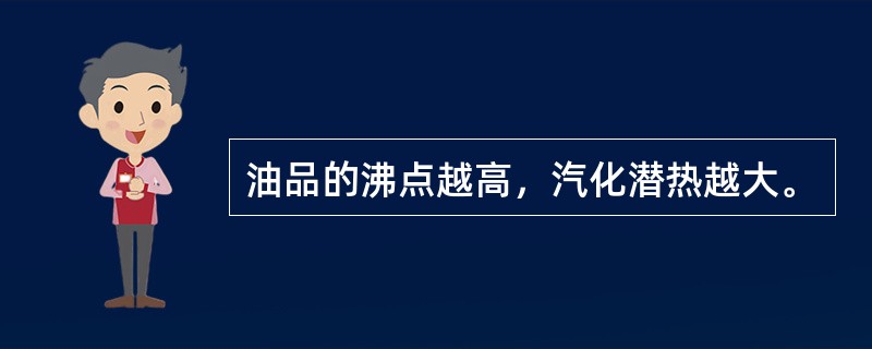 油品的沸点越高，汽化潜热越大。