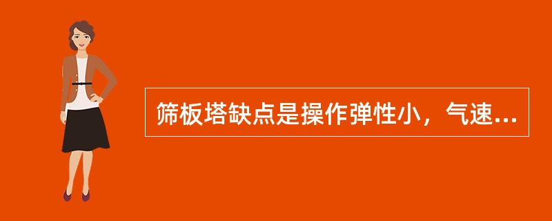 筛板塔缺点是操作弹性小，气速小的情况容易发生冲塔。