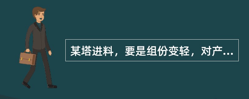 某塔进料，要是组份变轻，对产品质量有何影响？应该如何调节？