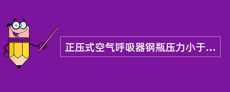 正压式空气呼吸器钢瓶压力小于（）MPa，说明失效，不能使用。