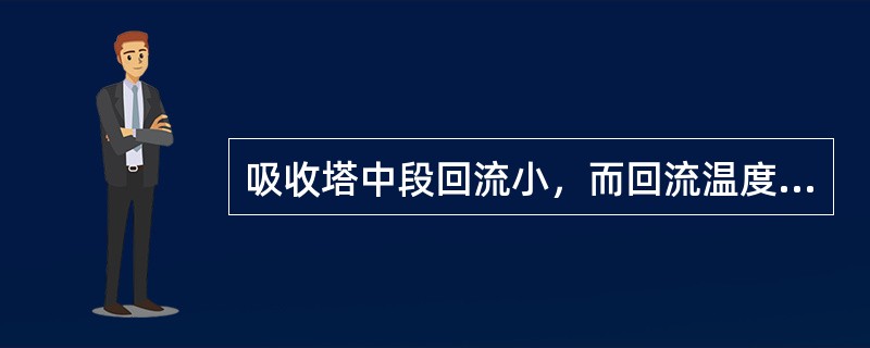 吸收塔中段回流小，而回流温度高，会引起干气中C3含量（）。