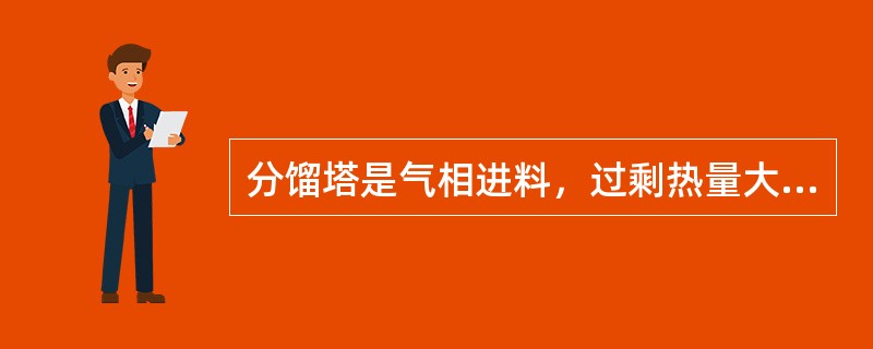 分馏塔是气相进料，过剩热量大，用（）取走塔的过剩热量。