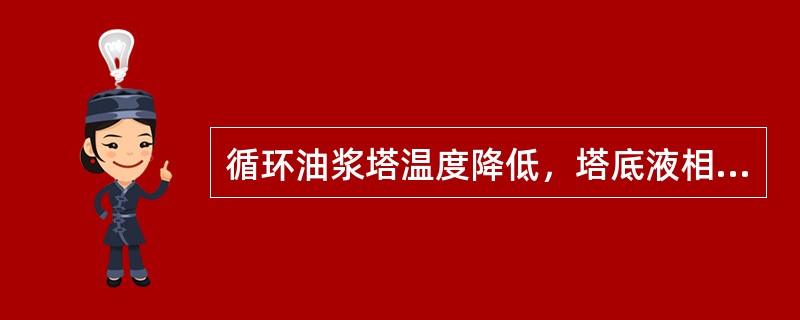 循环油浆塔温度降低，塔底液相温度升高。