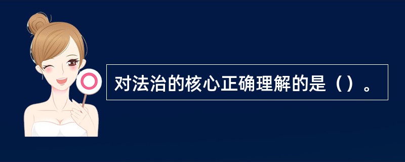 对法治的核心正确理解的是（）。