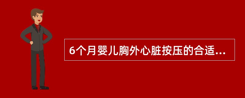 6个月婴儿胸外心脏按压的合适频率为（）