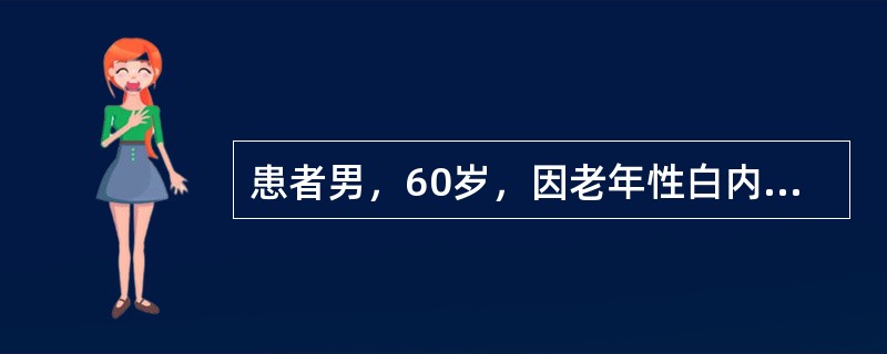 患者男，60岁，因老年性白内障，行右眼Phaco+IOL植入术。术后第1天视力0