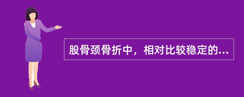 股骨颈骨折中，相对比较稳定的类型是（）