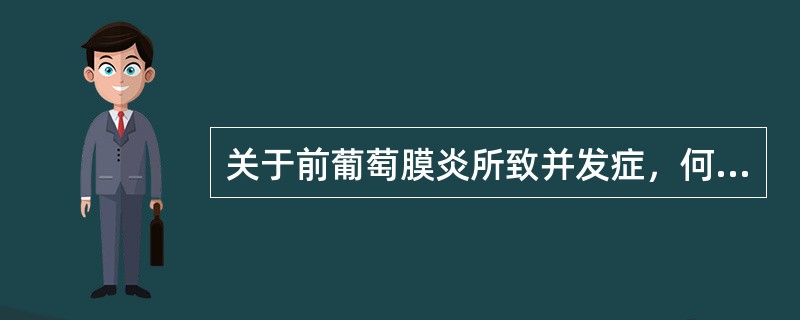 关于前葡萄膜炎所致并发症，何者不正确（）