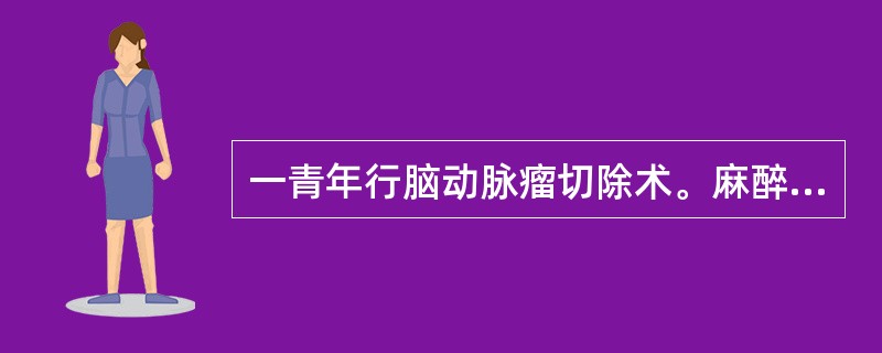 一青年行脑动脉瘤切除术。麻醉处理目标哪项不对（）。