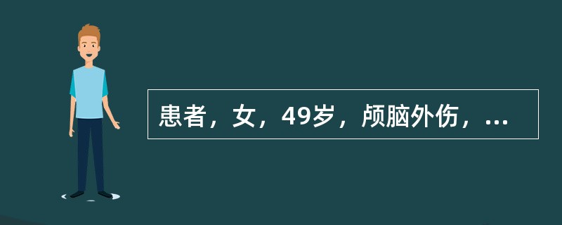 患者，女，49岁，颅脑外伤，拟全麻下行探查减压术。患者意识模糊，躁动不安，BP1