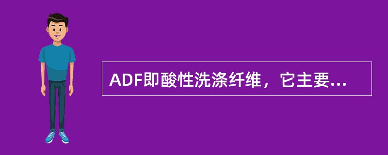 ADF即酸性洗涤纤维，它主要包括有纤维素和木质素。（）