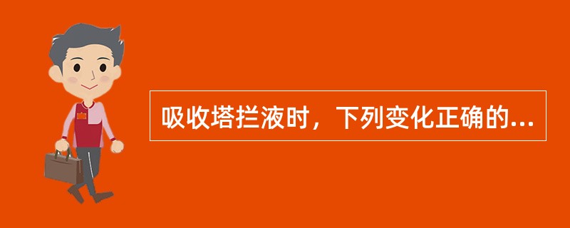 吸收塔拦液时，下列变化正确的是（）。