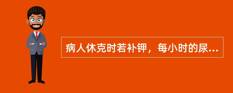 病人休克时若补钾，每小时的尿量必须超过（）.