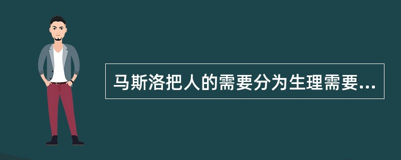 马斯洛把人的需要分为生理需要、安全需要、社交需要、尊重需要和（）。