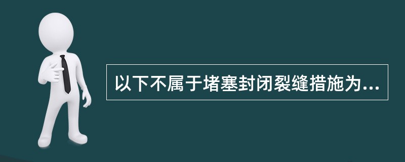 以下不属于堵塞封闭裂缝措施为（）。