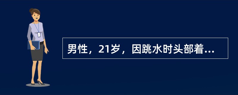 男性，21岁，因跳水时头部着地造成环椎裂开骨折，其致伤原因是（）。