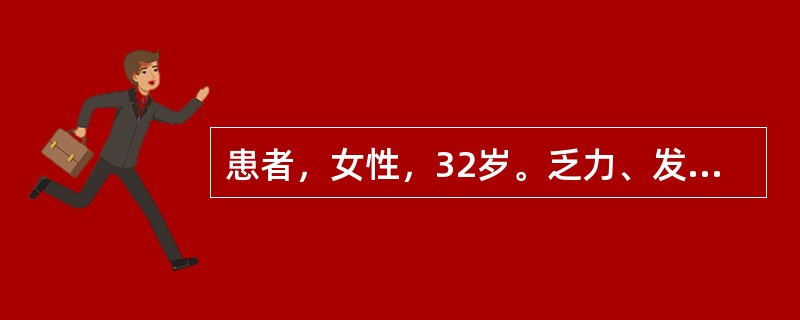 患者，女性，32岁。乏力、发热、食欲下降，腕关节、掌指关节疼痛、肿胀，不能触压，