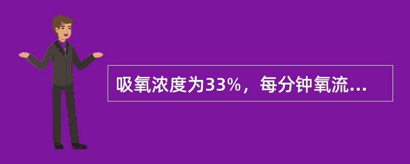 吸氧浓度为33%，每分钟氧流量为（）。