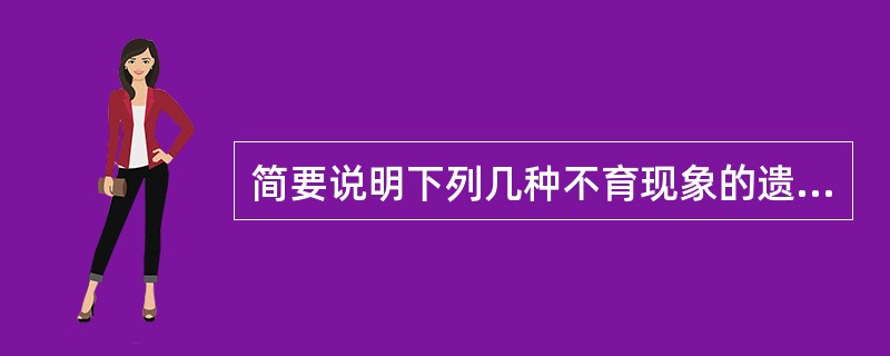 简要说明下列几种不育现象的遗传机理（每一小题用1句话回答）。（1）烟草自交不亲和