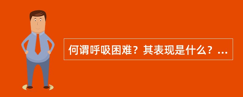 何谓呼吸困难？其表现是什么？呼吸困难分为哪几种？常见于哪些疾病？