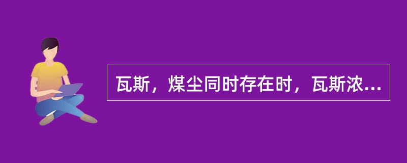 瓦斯，煤尘同时存在时，瓦斯浓度越高，煤尘爆炸下限越低。