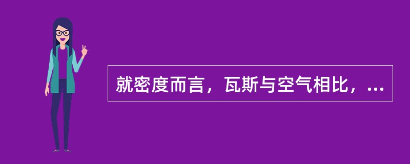 就密度而言，瓦斯与空气相比，（）。
