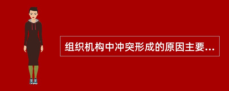 组织机构中冲突形成的原因主要有：人际因素、（）、组织因素。