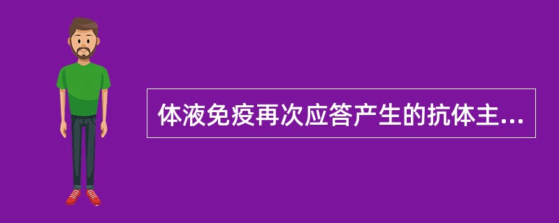 体液免疫再次应答产生的抗体主要是（）