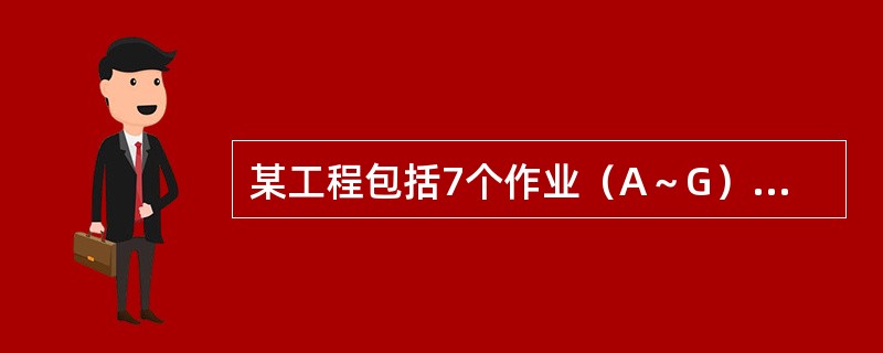 某工程包括7个作业（A～G），各作业所需的时间和人数，以及互相衔接的关系如图9-