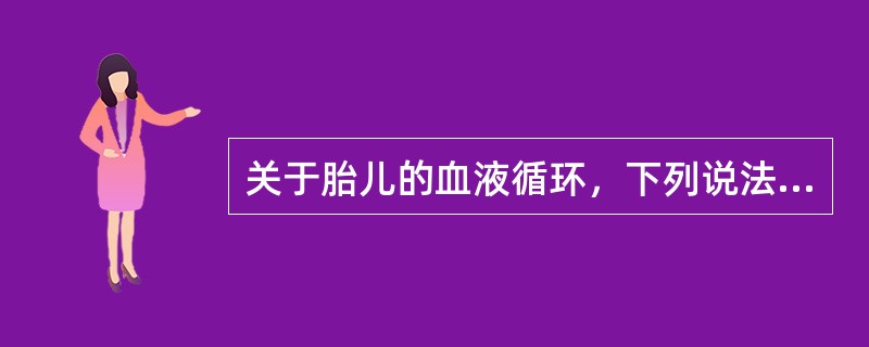 关于胎儿的血液循环，下列说法不正确的是（）