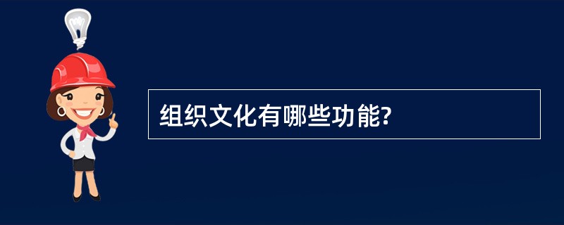 组织文化有哪些功能?