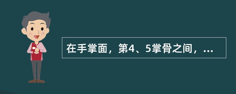 在手掌面，第4、5掌骨之间，握拳时当小指尖处的腧穴是：（）