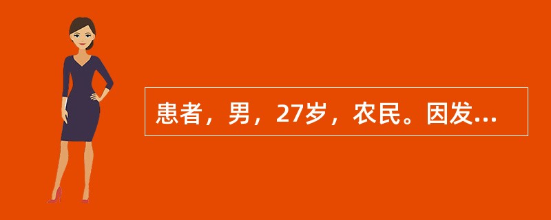 患者，男，27岁，农民。因发热、头痛、腰痛、口鼻出血3天入院。查体：血压97/6