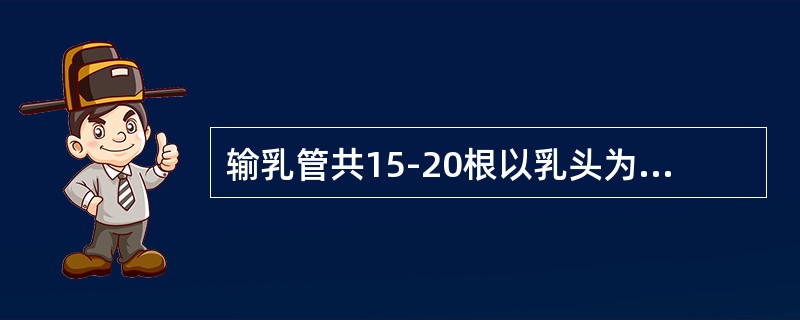 输乳管共15-20根以乳头为中心呈放射状排列碍于乳房形于乳头称为（）