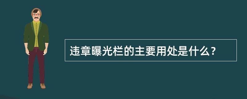 违章曝光栏的主要用处是什么？