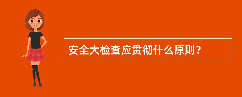 安全大检查应贯彻什么原则？