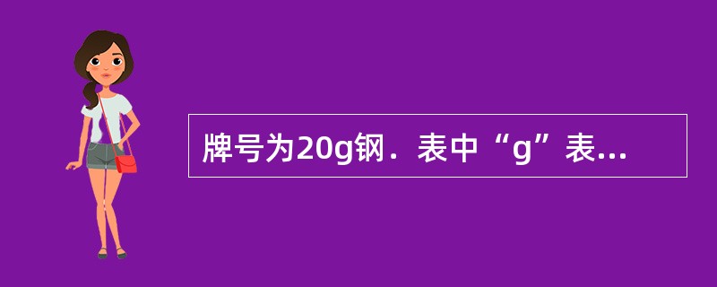 牌号为20g钢．表中“g”表示（）。