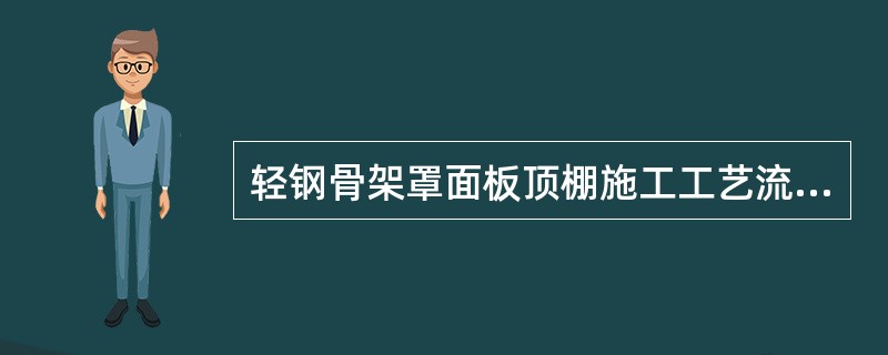 轻钢骨架罩面板顶棚施工工艺流程：安装压条：罩面板顶棚如设计要求有（），待一间顶棚