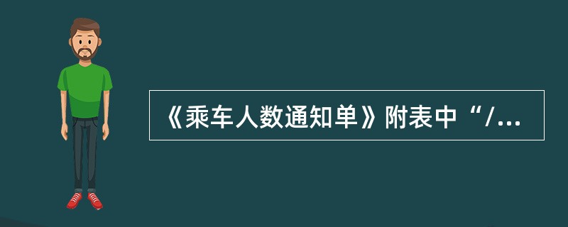 《乘车人数通知单》附表中“/站名/”表示（）。