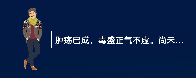 肿疡已成，毒盛正气不虚。尚未溃破或溃而脓出不畅者，治疗应首选：（）.