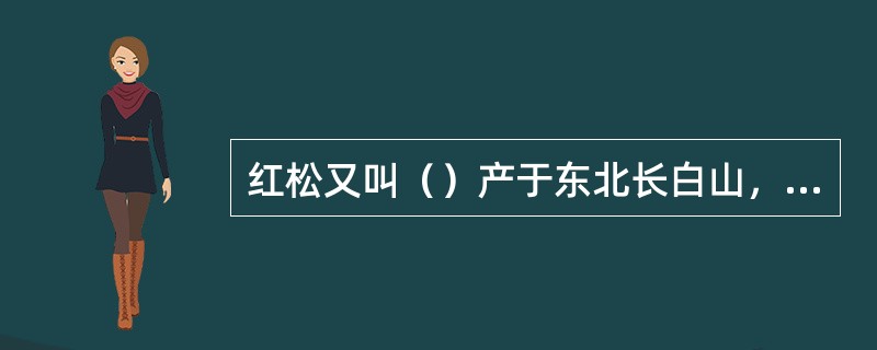 红松又叫（）产于东北长白山，小兴安岭。