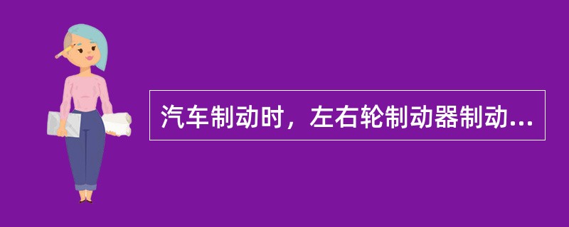 汽车制动时，左右轮制动器制动力不相等.特别是前轴左右轮制动器制动力不相等是产生制