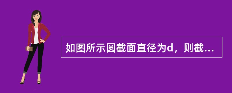 如图所示圆截面直径为d，则截面对O点的极惯性矩为：（）