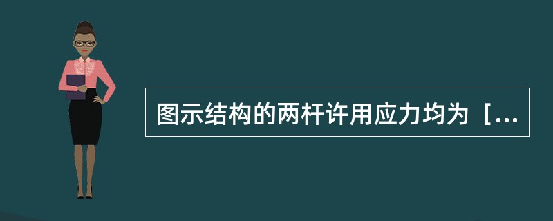 图示结构的两杆许用应力均为［σ］，杆1的面积为A，杆2的面积为2A，